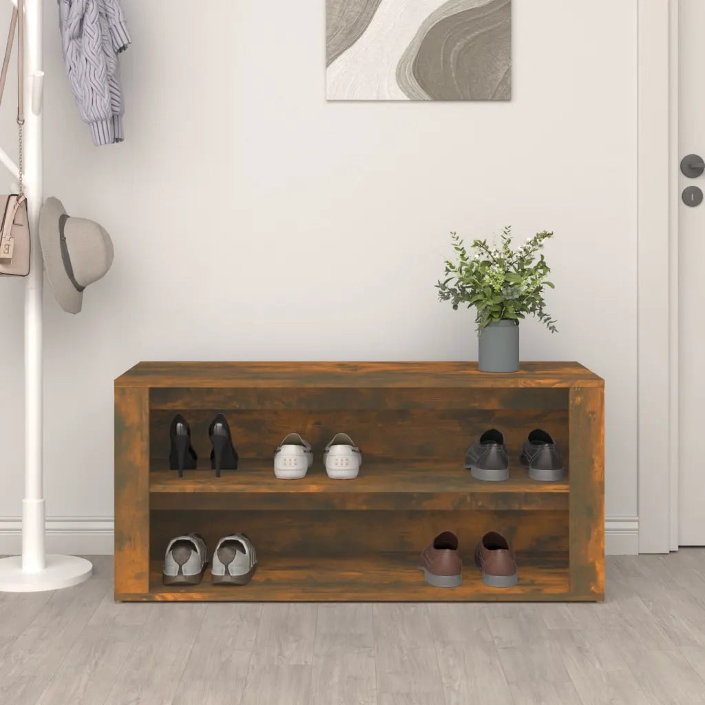 Scarpiera | Mobile per scarpe Rovere Fumo 100x35x45 cm in Legno Multistrato