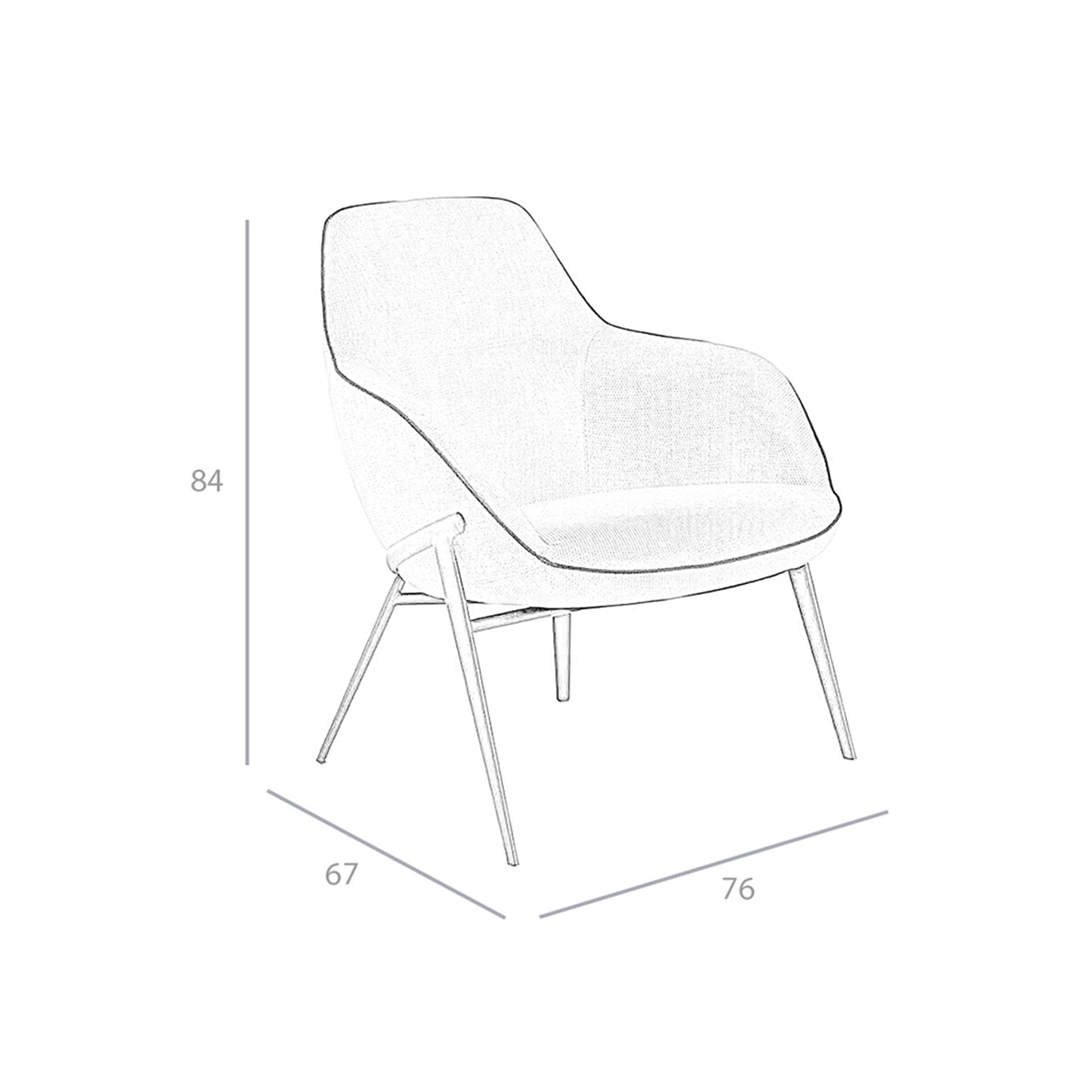 Poltrona in tessuto grigio