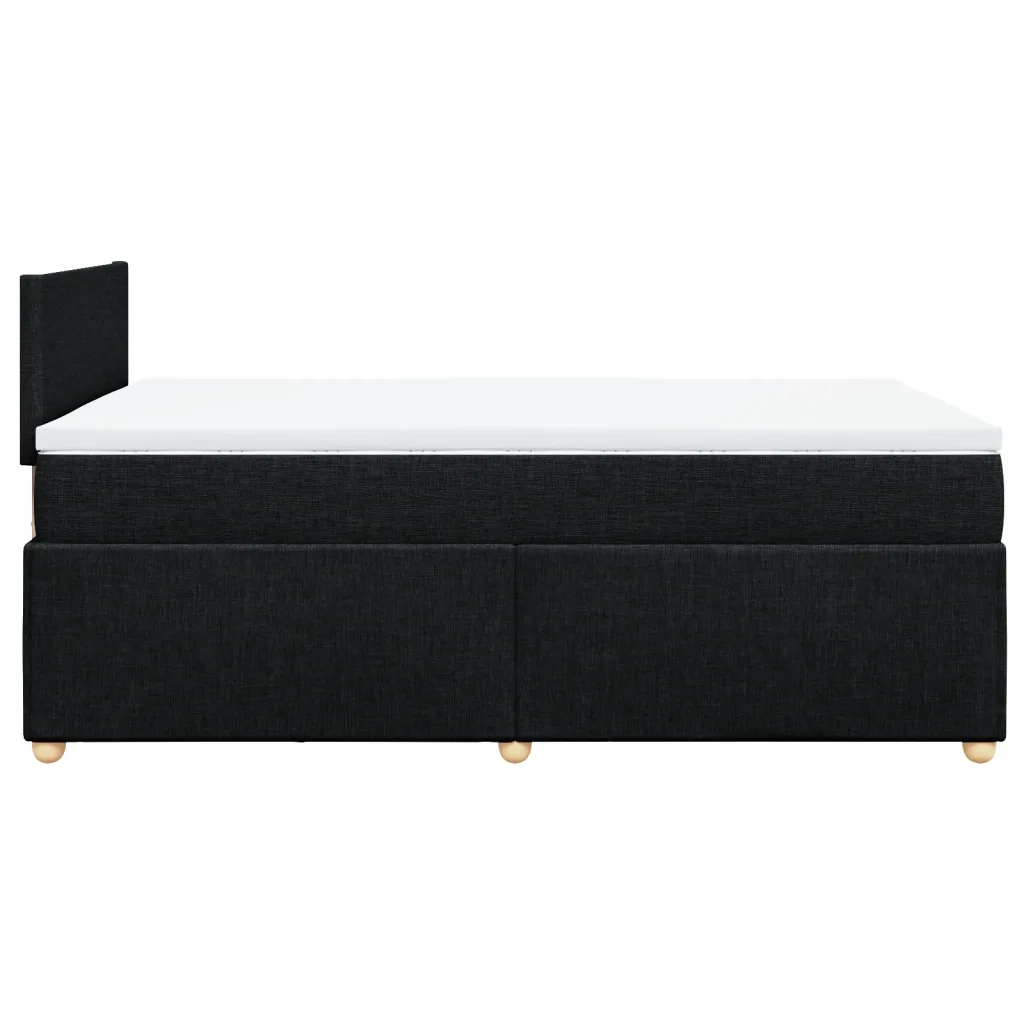 Giroletto a Molle con Materasso Nero 120x190 cm in Tessuto