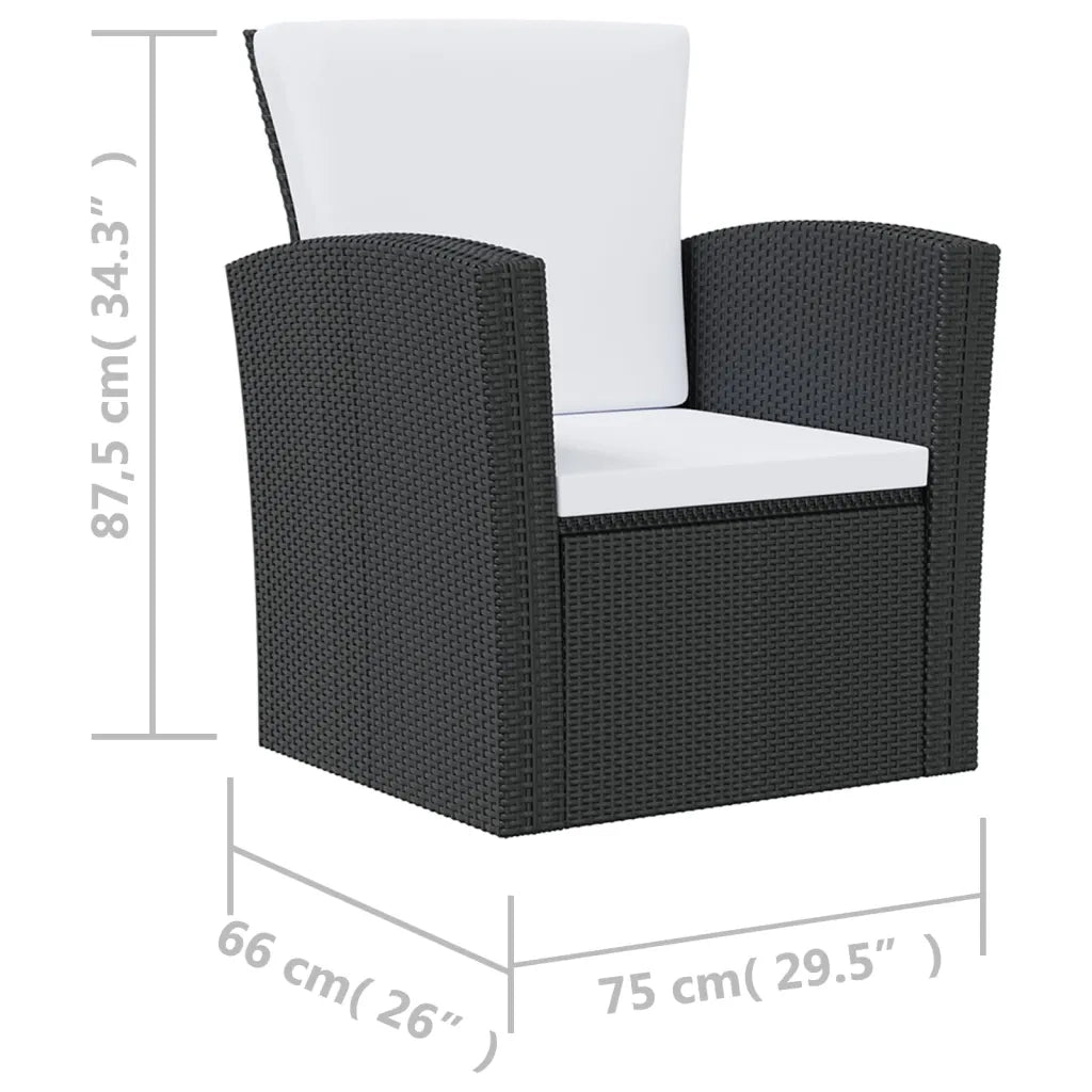 Set Divani da Giardino 16 pz con Cuscini in Polyrattan Nero cod mxl 38613