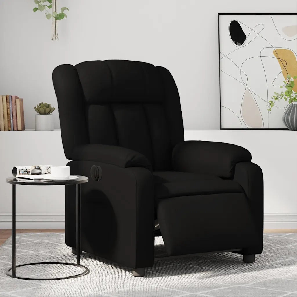 Divano Sedia-Poltrona Reclinabile Elettrica Nera in Similpelle 759918