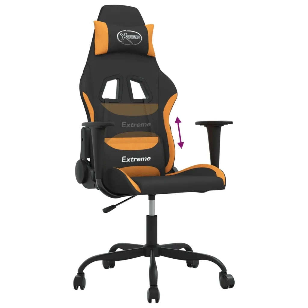 Sedia da Gaming Nero e Arancione in Tessuto cod mxl 61770