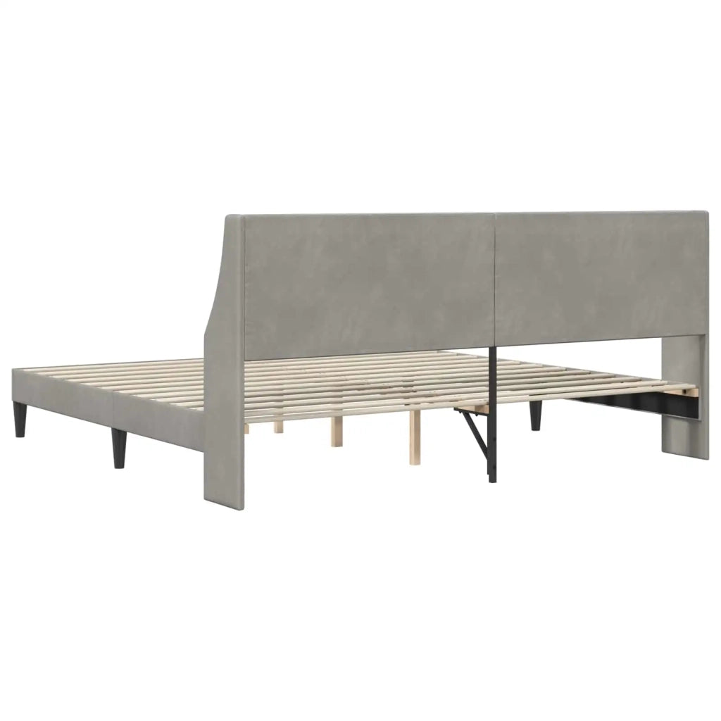 Struttura del letto Grigio chiaro 180 x 200 cm Velluto