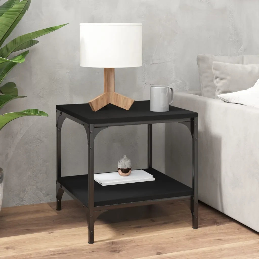 2 pz Tavolini da salotto | Tavolino da caff¨¨ | Tavolino da Soggiorno Nero 40x40x40 cm in Legno Multistrato