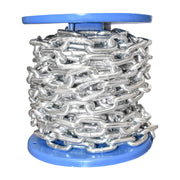 Catena elettrozincata 7,9x32,3x30mm DIN5685A 10m/rotolo tamburo di plastica