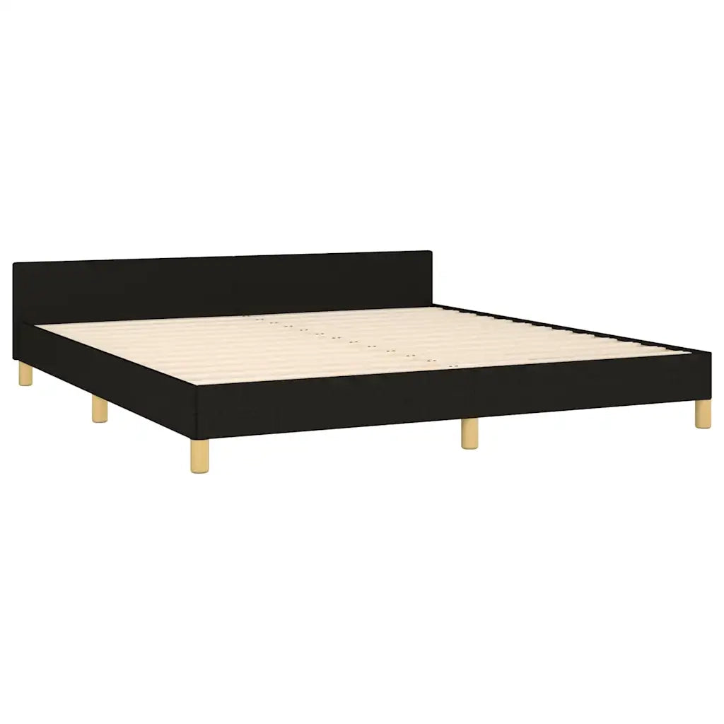 Letto matrimoniale | Letto per adulti | Giroletto senza Materasso Nero 160x200 cm in Tessuto