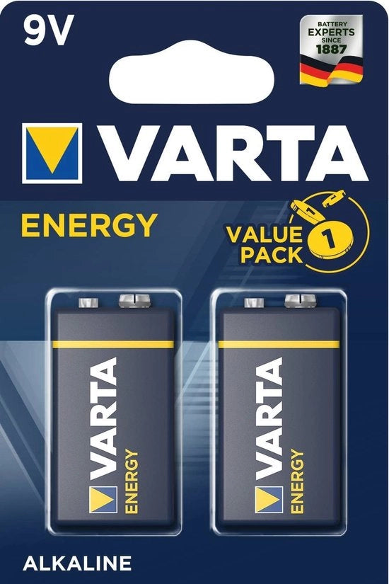 Batterie Alcalina 9V - 2 Pezzi - Efficacia Energetica per Apparecchi
