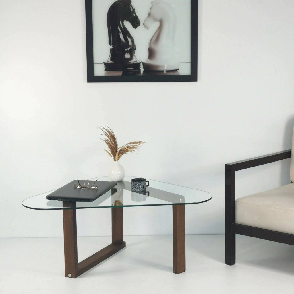 Eufrasia, Tavolino da Salotto Portariviste, 96x81x41h cm Marrone Noce
