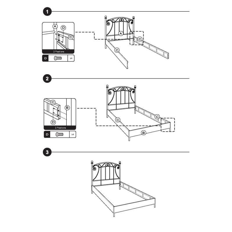 Letto nodi singolo bianco metallo cm95/100x195/200h115,5
