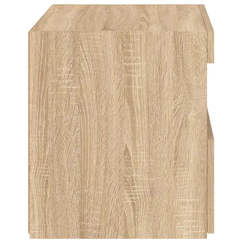 Set di 2 Comodini | Armadio da Notte | Mobiletto da notte con Luci LED Rovere Sonoma 50x40x45 cm