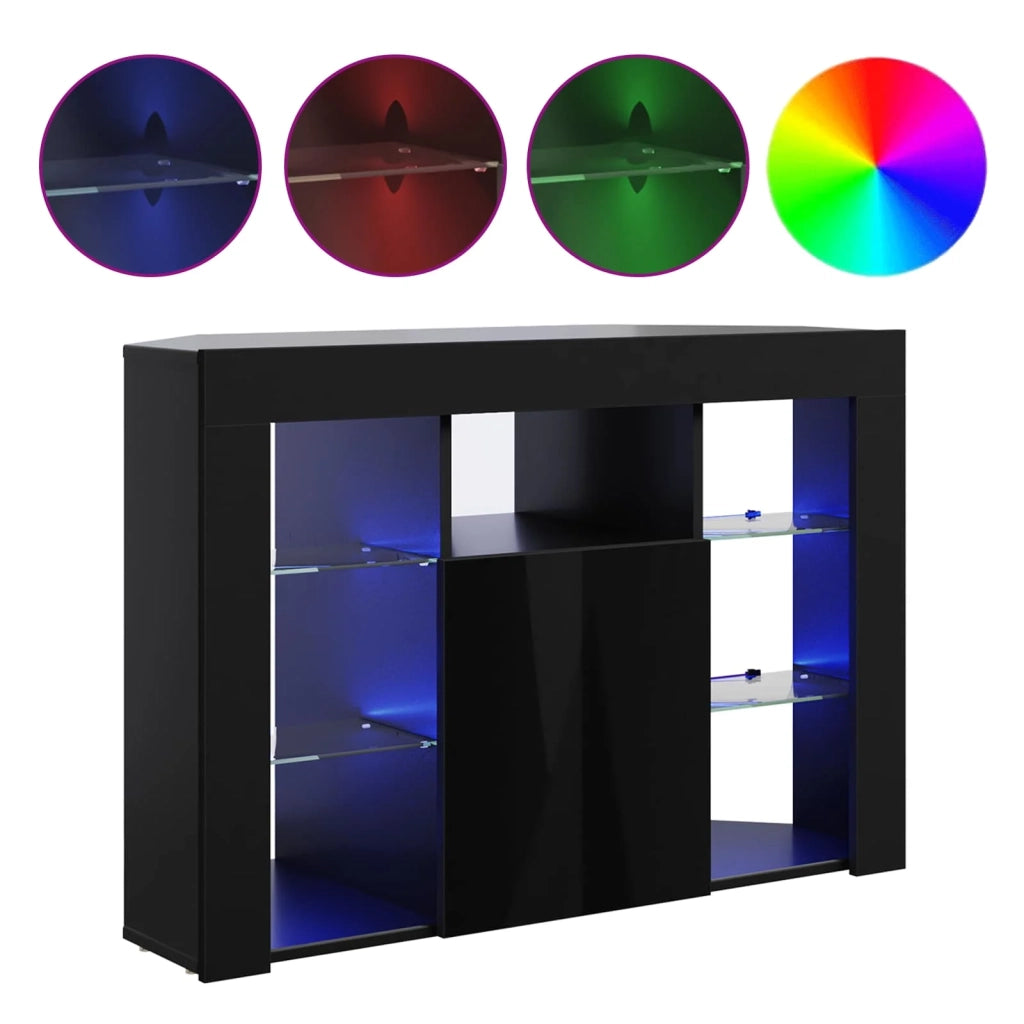 Mobile TV LED Angolare 100x40x68cm Nero Legno ingegnerizzato 889786