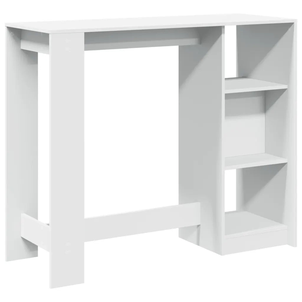 Tavolo Bar con Ripiano Bianco 124x46x103,5 cm in Truciolato