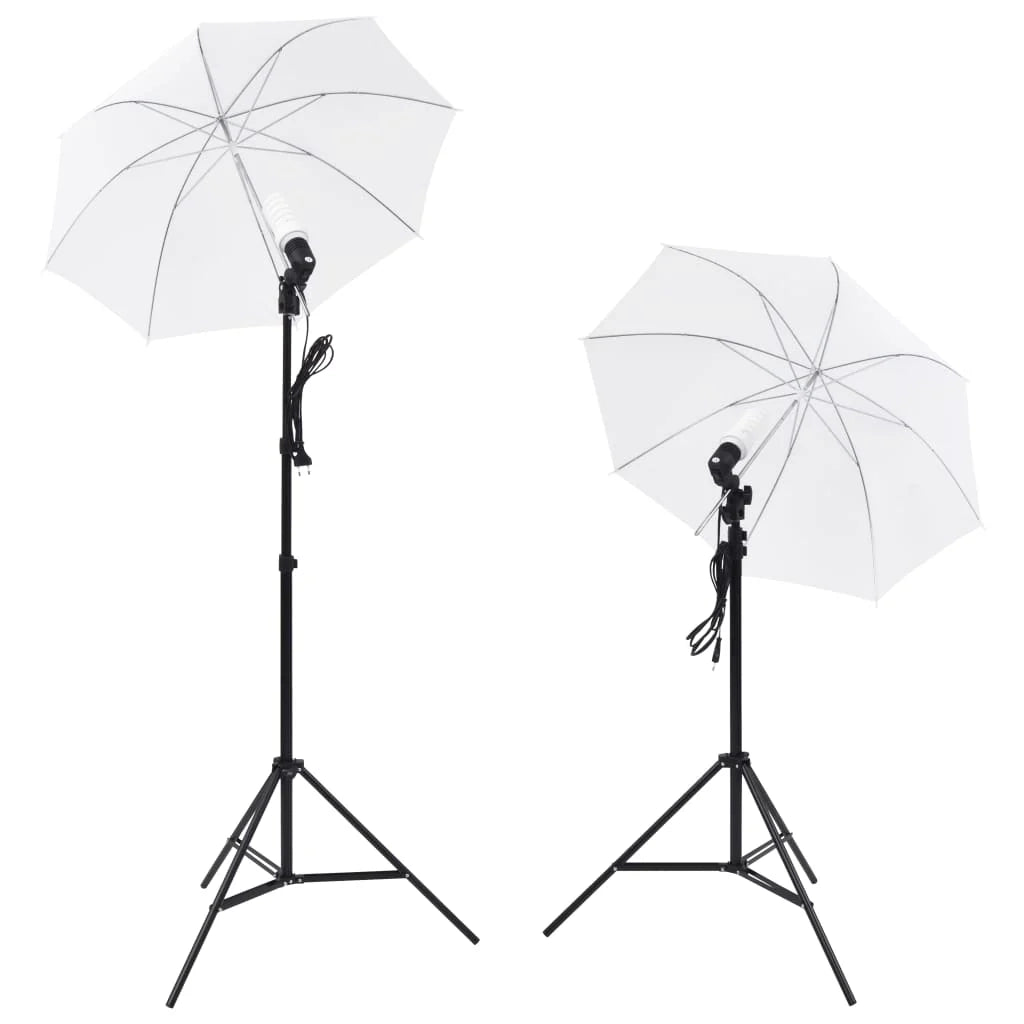 Kit professionale per studio fotografico con 5 fondali colorati e 2 ombrelli 02_0001424