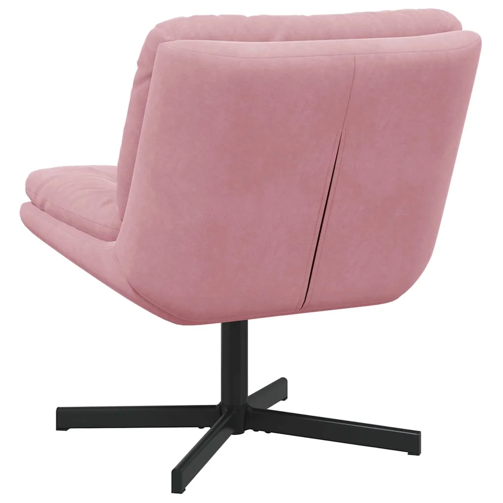 vidaXL Poltrona Relax con Base Girevole Rosa 63 x 75 x 76 cm Velluto