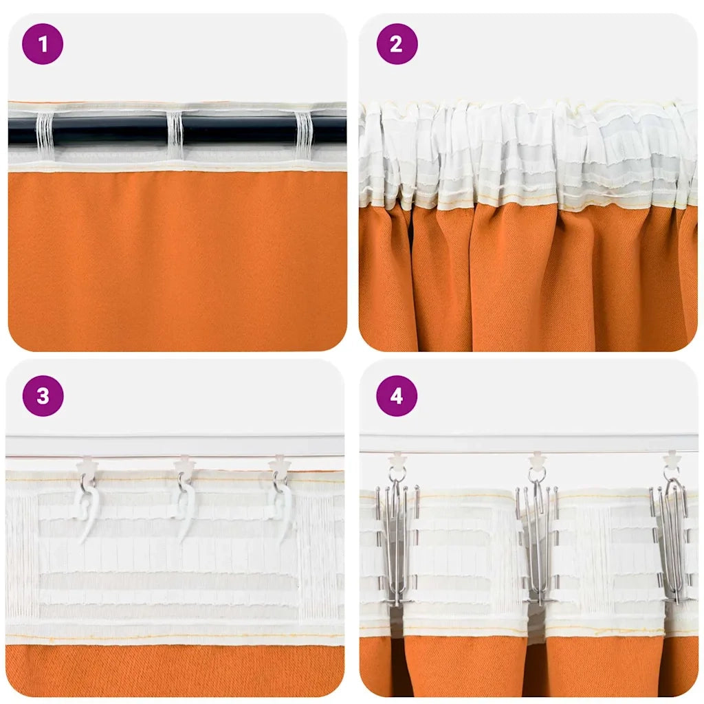 Tende Blackout con Anelli 2 pcs Arancione Vivo 140 x 140 cm 4107508