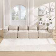 Divano modulare senza struttura 344 x 93 x 67 cm in poliestere beige