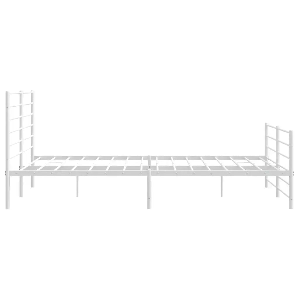 Giroletto con Testiera e Pediera-Struttura Letto Metallo Bianco 193x203 cm 553795