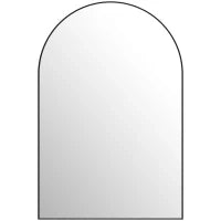 Specchio da Bagno ad Arco in Lega di Alluminio e Vetro 60x90 cm per Camera e Soggiorno, Nero