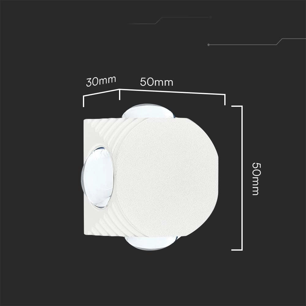 Applique esterna LED su/giù V-TAC 4W 4000K IP54 bianca