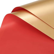 Pacchetto di carta floreale a doppia faccia rosso+oro, dimensioni 22,8"x22,8", impermeabile, confezione per fiorista, boquetto DIY, ambiente per artigiani, regalo, 10 pezzi