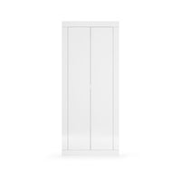 Armadio Guardaroba con Appendiabiti e Ripiani 78x30x186,5 cm Linea Basic Bianco Lucido