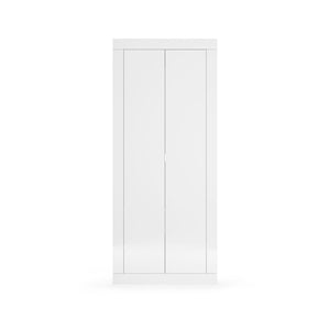 Armadio Guardaroba con Appendiabiti e Ripiani 78x30x186,5 cm Linea Basic Bianco Lucido
