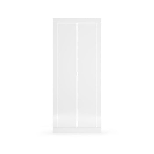 Armadio Guardaroba con Appendiabiti e Ripiani 78x30x186,5 cm Linea Basic Bianco Lucido