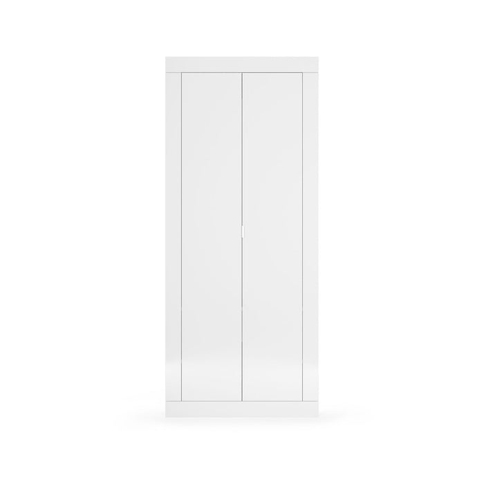 Armadio Guardaroba con Appendiabiti e Ripiani 78x30x186,5 cm Linea Basic Bianco Lucido