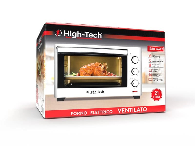 HIGH-TECH FORNO ELETTRICO VENTILATO DA 1280W CAPIENZA 21LT BIANCO