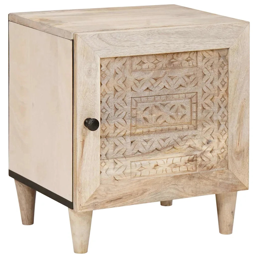 vidaXL Comodino 2 pcs Beige 40 x 33 x 46 cm legno massello di mango