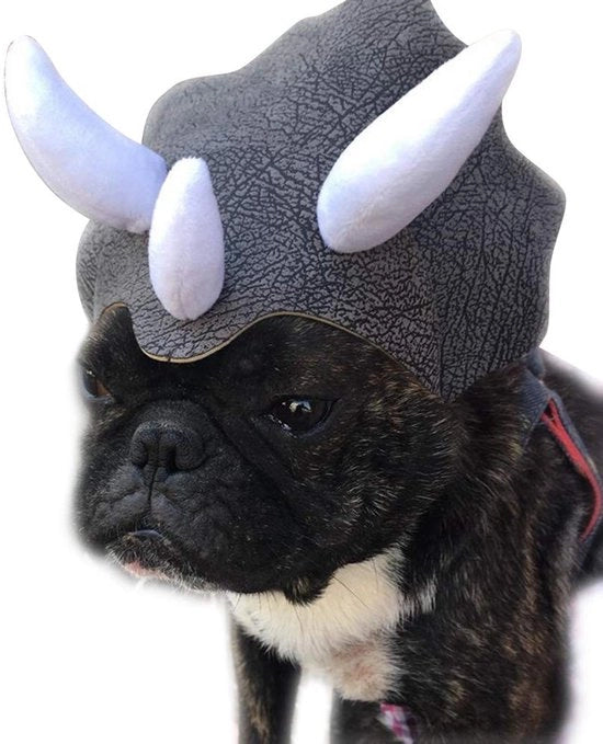 Costumi per animali domestici Triceratops - Abbigliamento divertente per animali domestici - Cinturone elastico - Adatto per cane/gatto - Tessuto morbido - Per Halloween e feste - Costumi per animali domestici