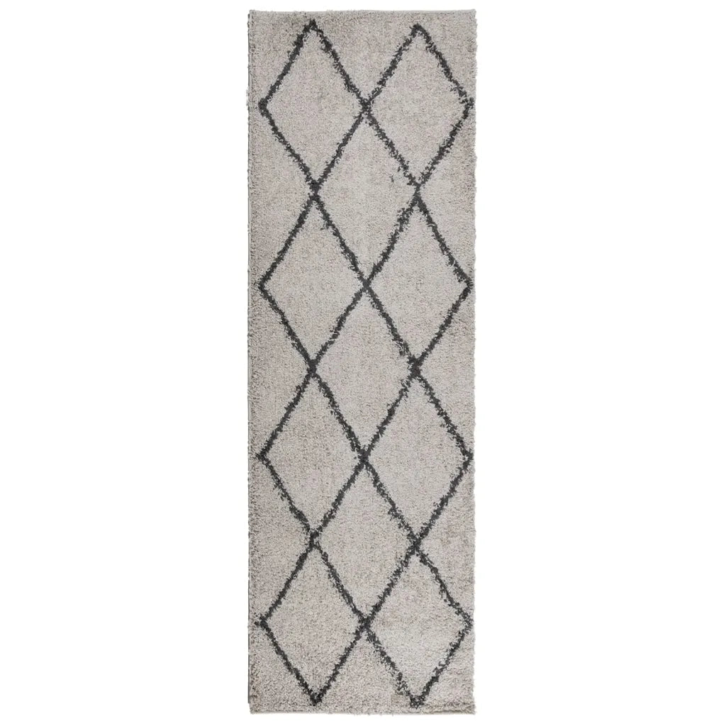 Tappeto Shaggy PAMPLONA a Pelo Lungo Beige e Antracite 80x250cm 375385