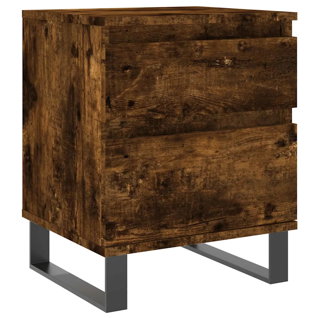 Comodino-Tavolino da notte Rovere Fumo 40x35x50 cm in Legno Multistrato 489376
