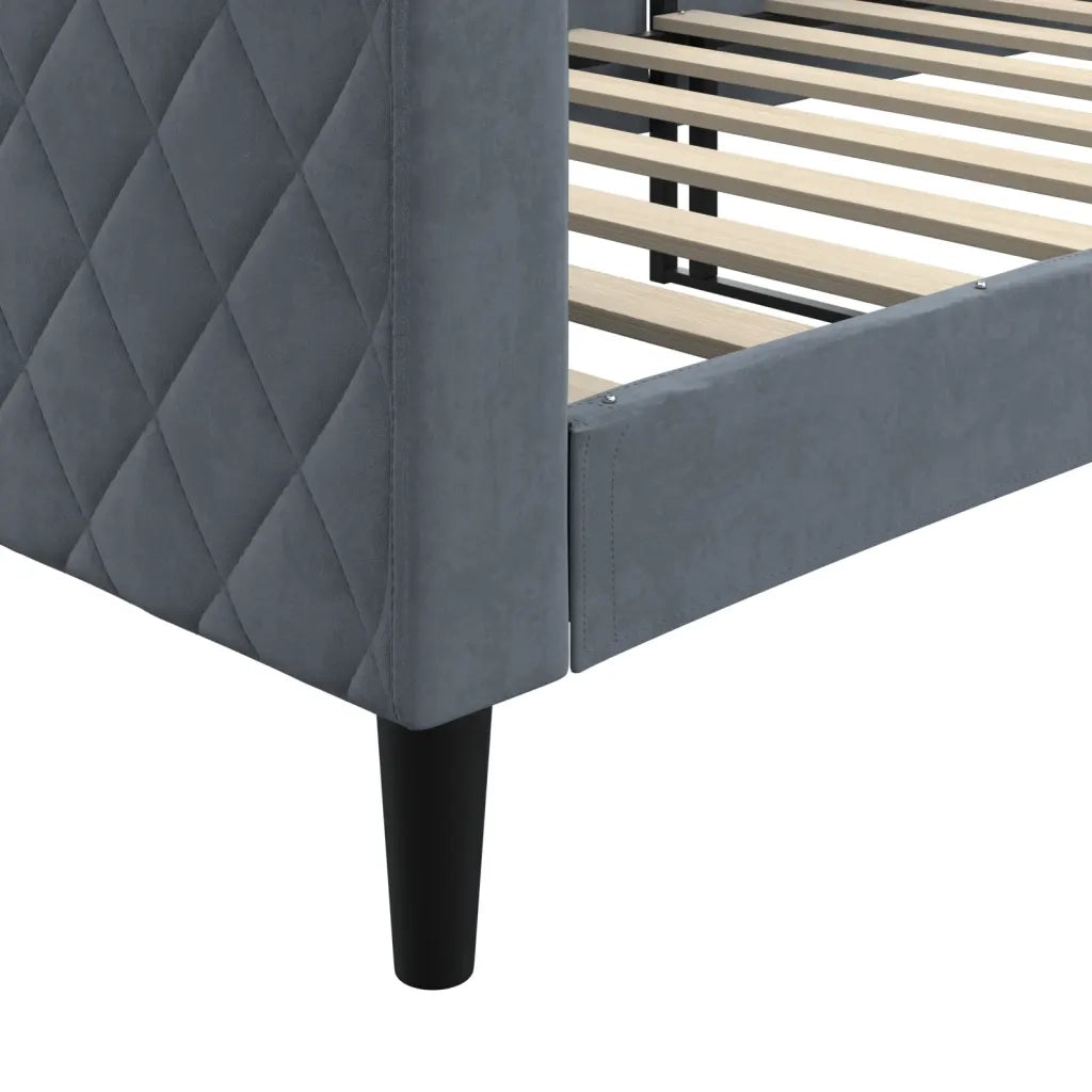 Letto da Giorno Grigio Scuro 80x200 cm in Velluto
