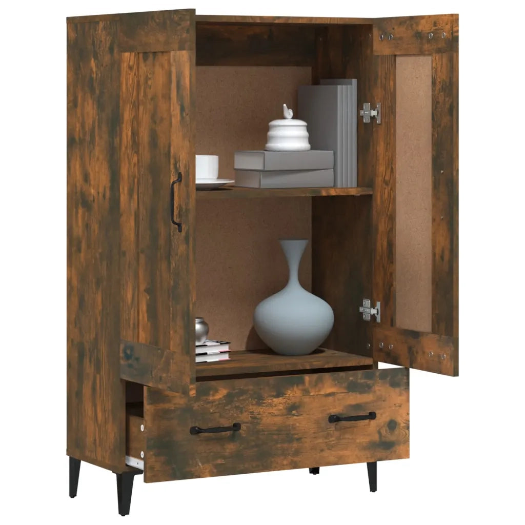 Credenza Rovere Fumo 70x31x115 cm in Legno Multistrato 817486