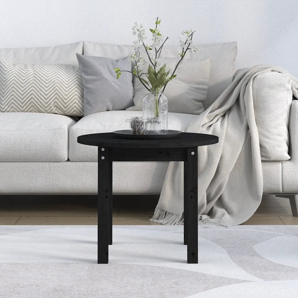 Tavolino da Salotto-Tavolino da soggiorno-Tavolo Nero ? 55x45 cm in Legno Massello di Pino