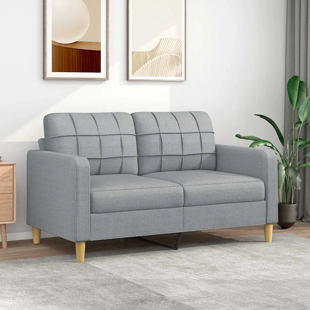 Divano | Divano da soggiorno | Sofa a 2 Posti Grigio Chiaro 140 cm in Tessuto