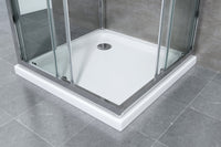 Box Cabina Doccia 3 Lati Vetro Fisso Laterale + Due Lati Scorrevoli Vetro 6 mm H 190 cm 80x100x80