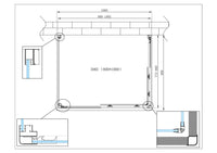 Box Cabina Doccia 3 Lati Vetro Fisso Laterale + Due Lati Scorrevoli Vetro 6 mm H 190 cm 80x100x80