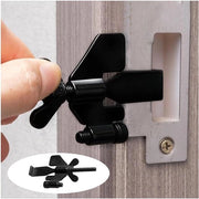 Deurslot Upgradato - Sicurezza per Viaggi Senza Forare - Chiusura in Acciaio Inox Nero per Casa, Hotel, Sala da Letto