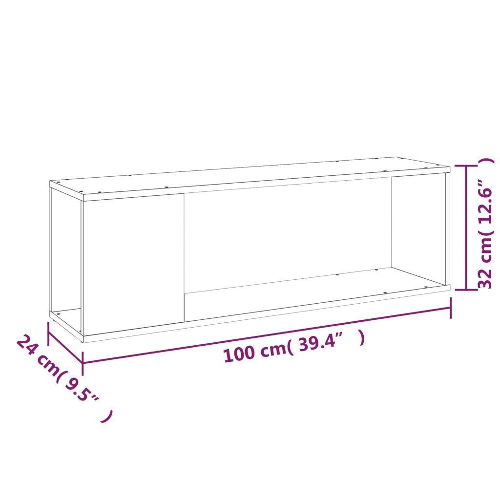 Mobile TV Grigio Sonoma 100x24x32 cm in Legno Multistrato