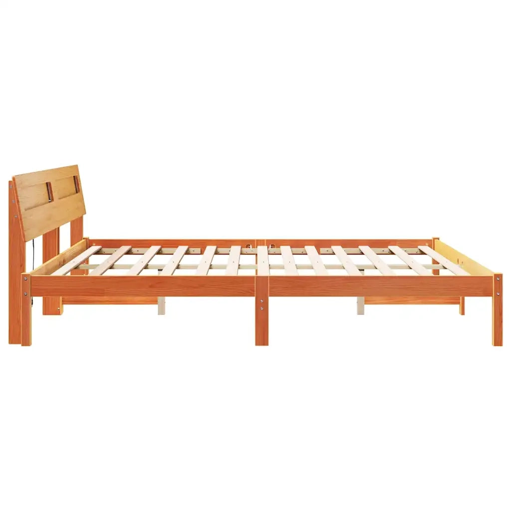 vidaXL Struttura del letto con testiera Cera marrone 180 x 200 cm