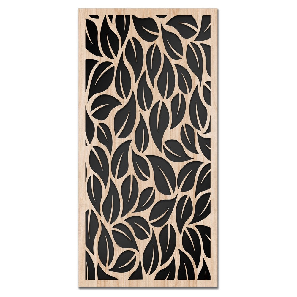 LEAVES - Quadro arredo LASERCUT composito Legno e PVC Misura: 70x140 cm