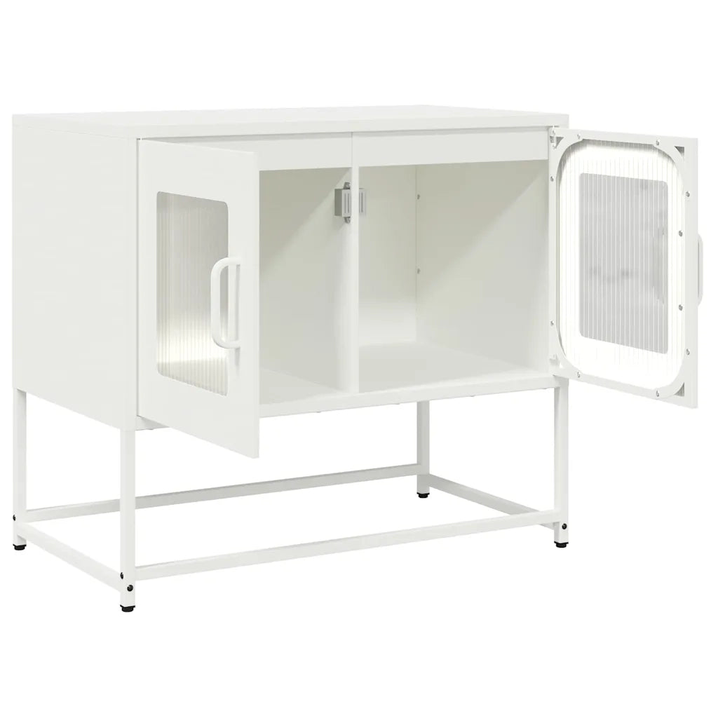 Mobile TV Bianco 68x39x60,5 cm in Acciaio Laminato a Freddo 853337