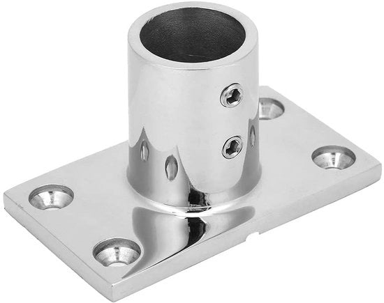 Fitting a Pozzetto in Acciaio Inox 316 - 90 Gradi - Fitting Quadrato per Impianto Marittimo - Bocchetta con Base Circolare - Adatto per Tubo da 25mm - Alta Qualità - Fermo per Passeggio di Barca