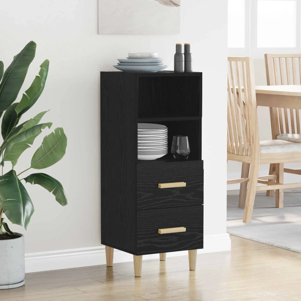 Credenza | Madia | Buffet da pranzo | Armadio da pranzo Rovere nero 34 x 34,5 x 90 cm Legno multistrato