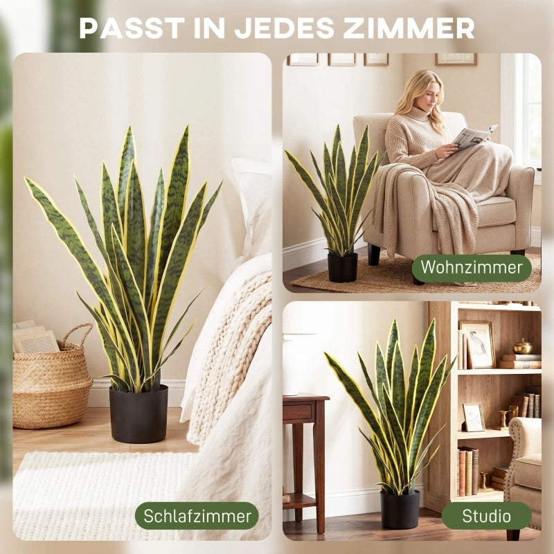 Sansevieria artificiale, grande, 77 cm, pianta artificiale in vaso per soggiorno, idea regalo
