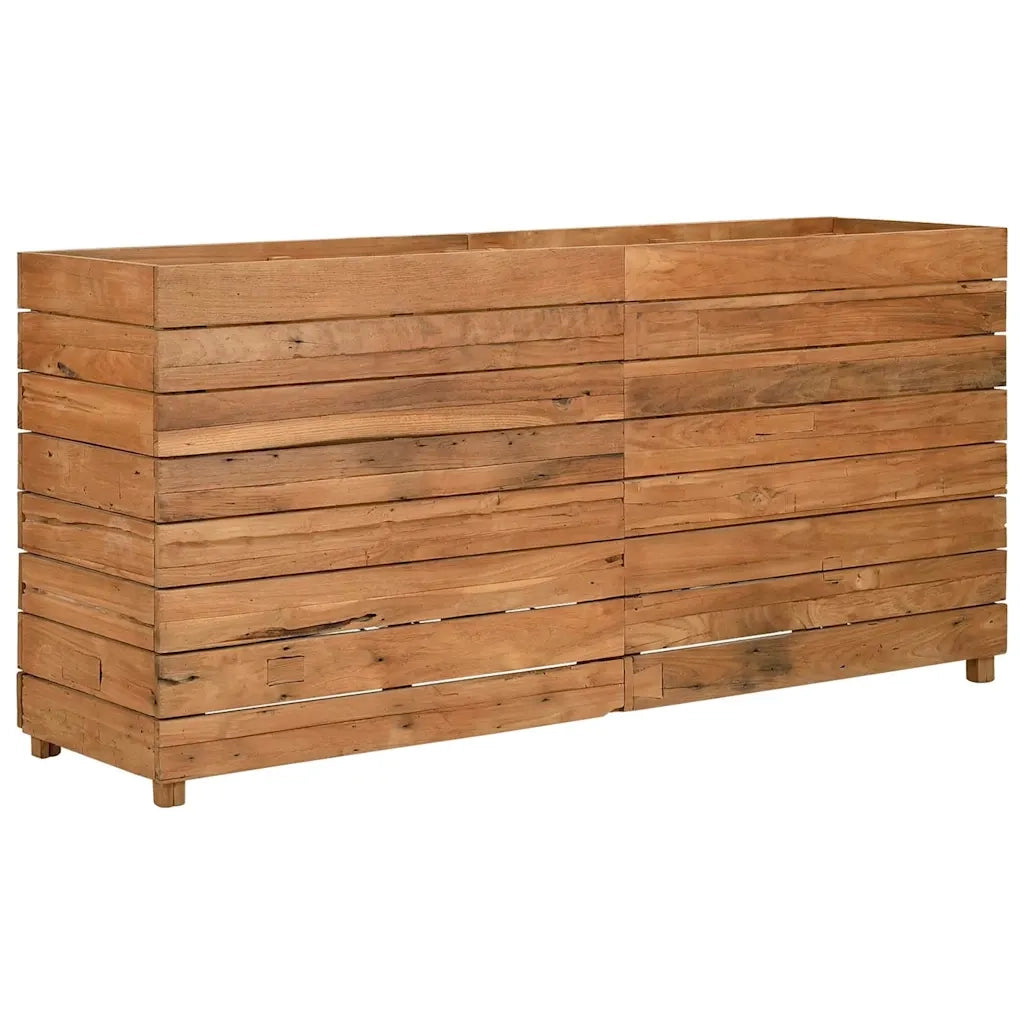 Letto Rialzato 150x40x72 cm Legno di Teak di Recupero e Acciaio 47429