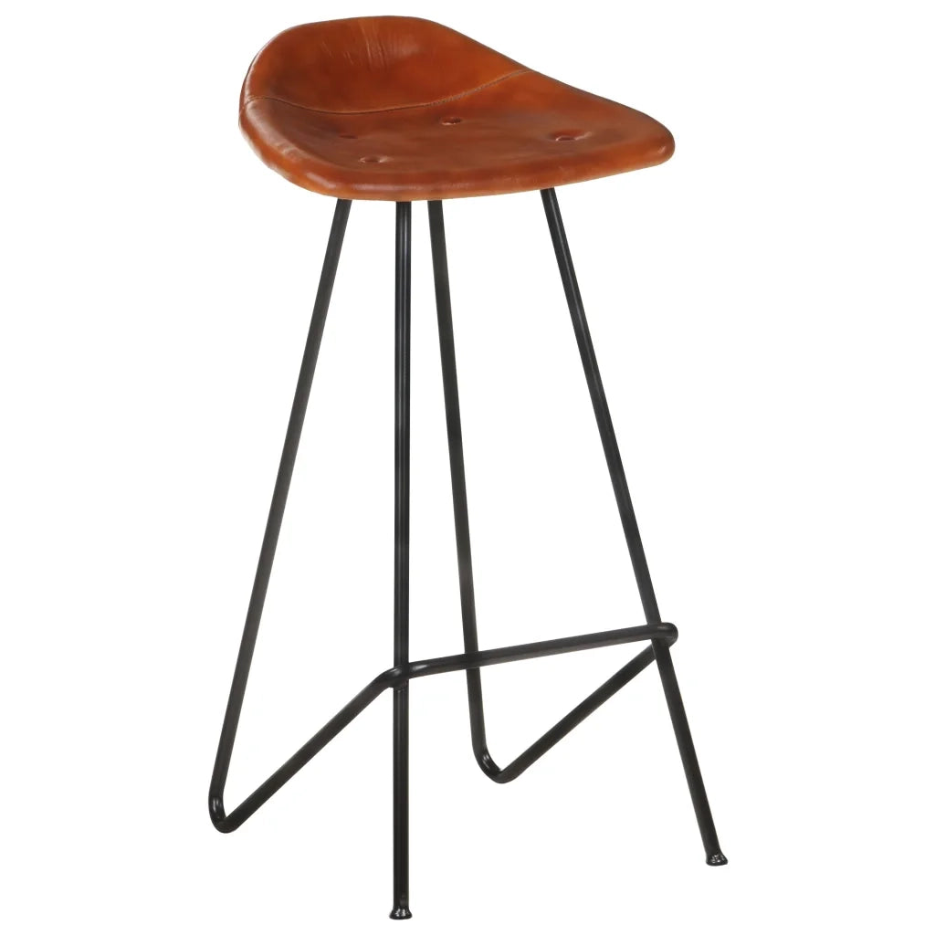 Sgabelli da Bar 4 pz Marroni in Vera Pelle cod mxl 76740
