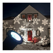 Trade Shop - Proiettore Faretto Led Effetto Fiocco Di Neve Bianca Addobbi Natale Per Esterno -